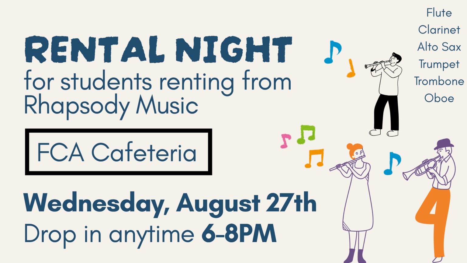 Beginning Band Instruments – Music and Band at FCA